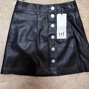 Zara Black Leather Skirt XS size